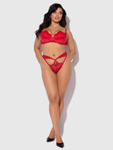 House of Desire Kiki Lace & Faux Leather Director's Cut Bra Set Barbados