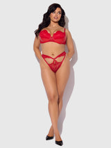 House of Desire Queen Kiki Lace & Faux Leather Director's Cut Bra Set Barbados
