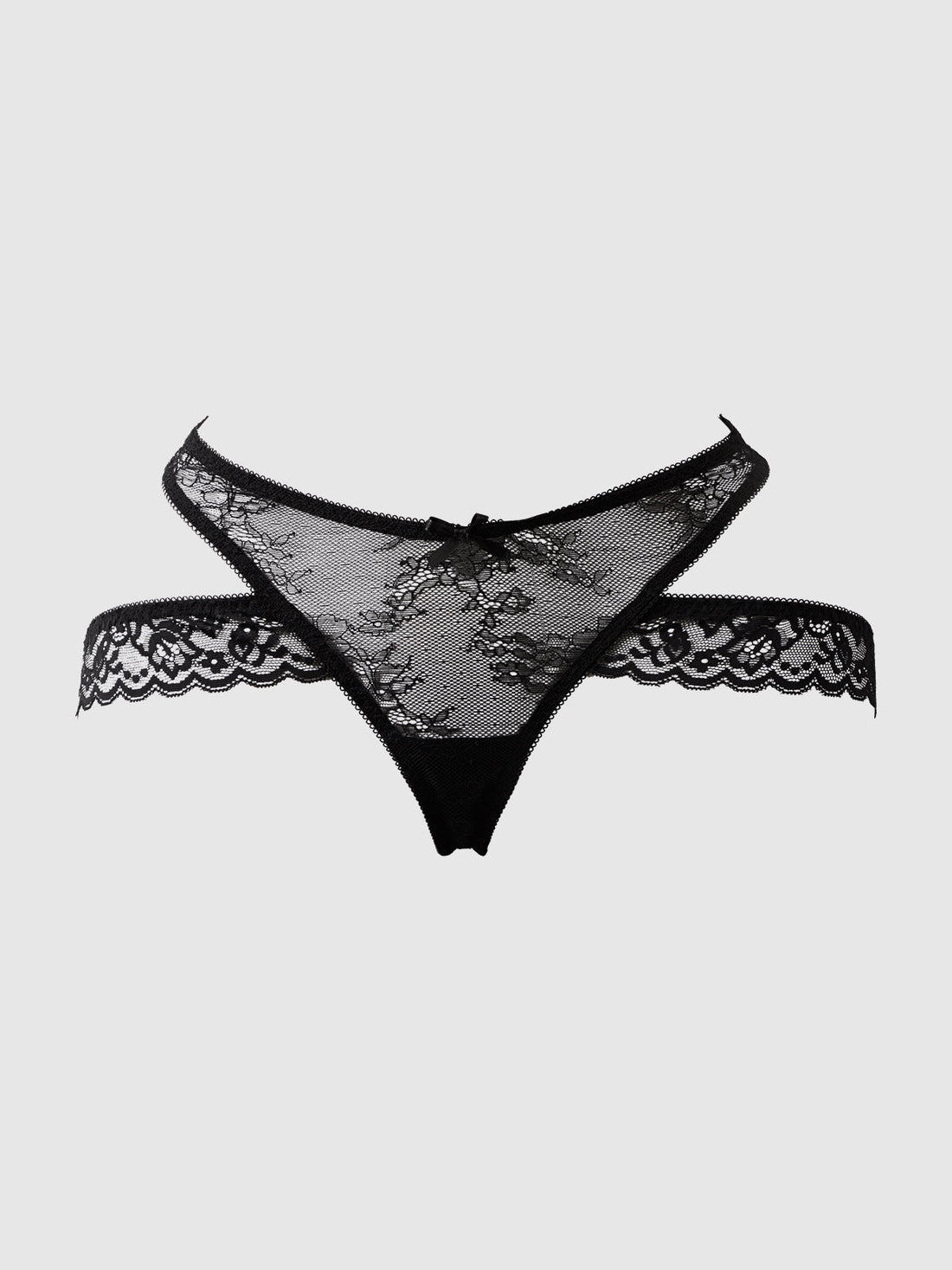 Kiki Strappy & Backless Lace Tanga Black