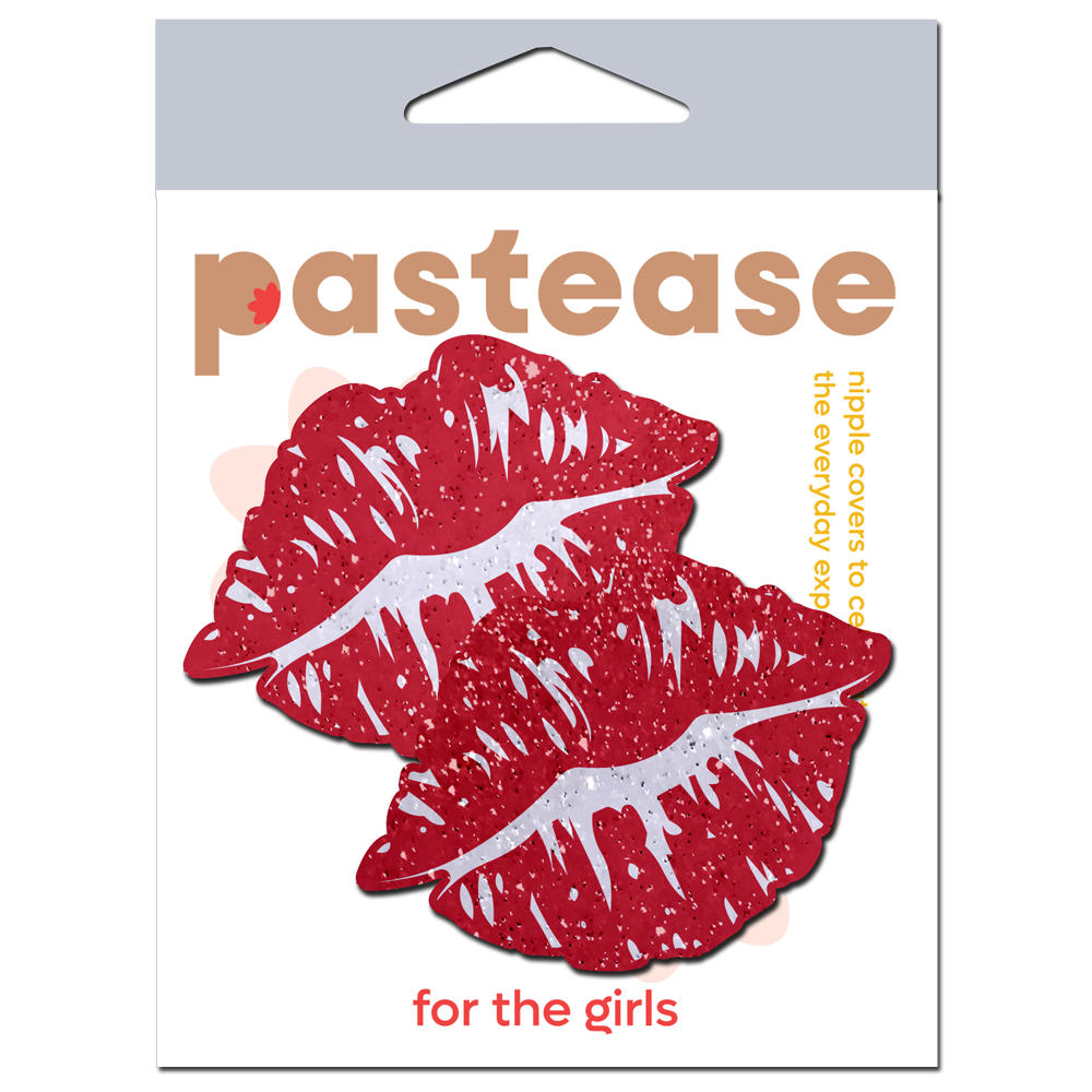 Pastease Premium Sparkle Kissing Lips - Red