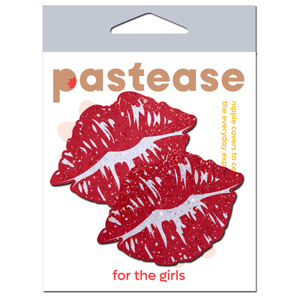 Pastease Premium Sparkle Kissing Lips - Red