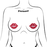 Pastease Premium Sparkle Kissing Lips - Red