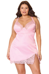 Coquette Queen Kissed By Satin Chemise Pink