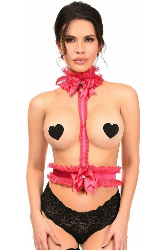 Daisy Corsets Kitten Collection Fuchsia/Fuchsia Lace Single Strap Body Harness