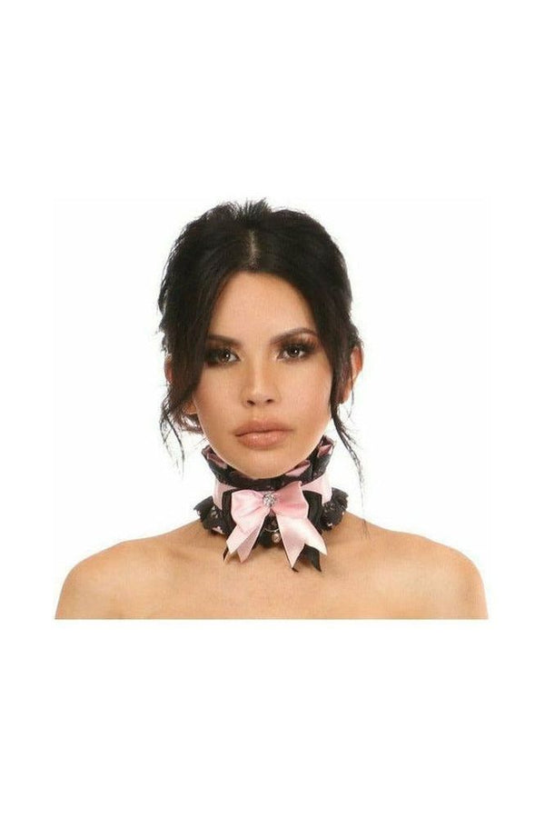 Daisy Corsets Kitten Collection Lt Pink/Black Lace Choker