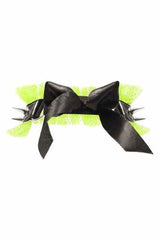 Kitten Collection Neon Green/Black Fishnet Spike Choker - Daisy Corsets