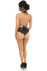 Daisy Corsets Kitten Collection White/Black Lace Double Strap Body Harness