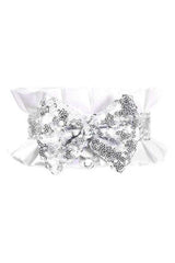 Kitten Collection White/Silver Satin & Sequin Choker - Daisy Corsets