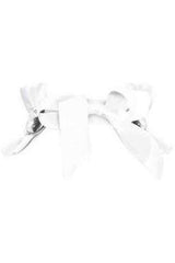 Kitten Collection White/Silver Satin & Sequin Choker - Daisy Corsets