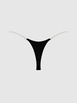 Krystal Clear Side Slider Thong Black