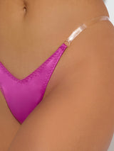 House of Desire Queen Krystal Clear Strap Thong Fuchsia Pink