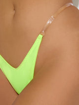 House of Desire Queen Krystal Clear Strap Thong Lime