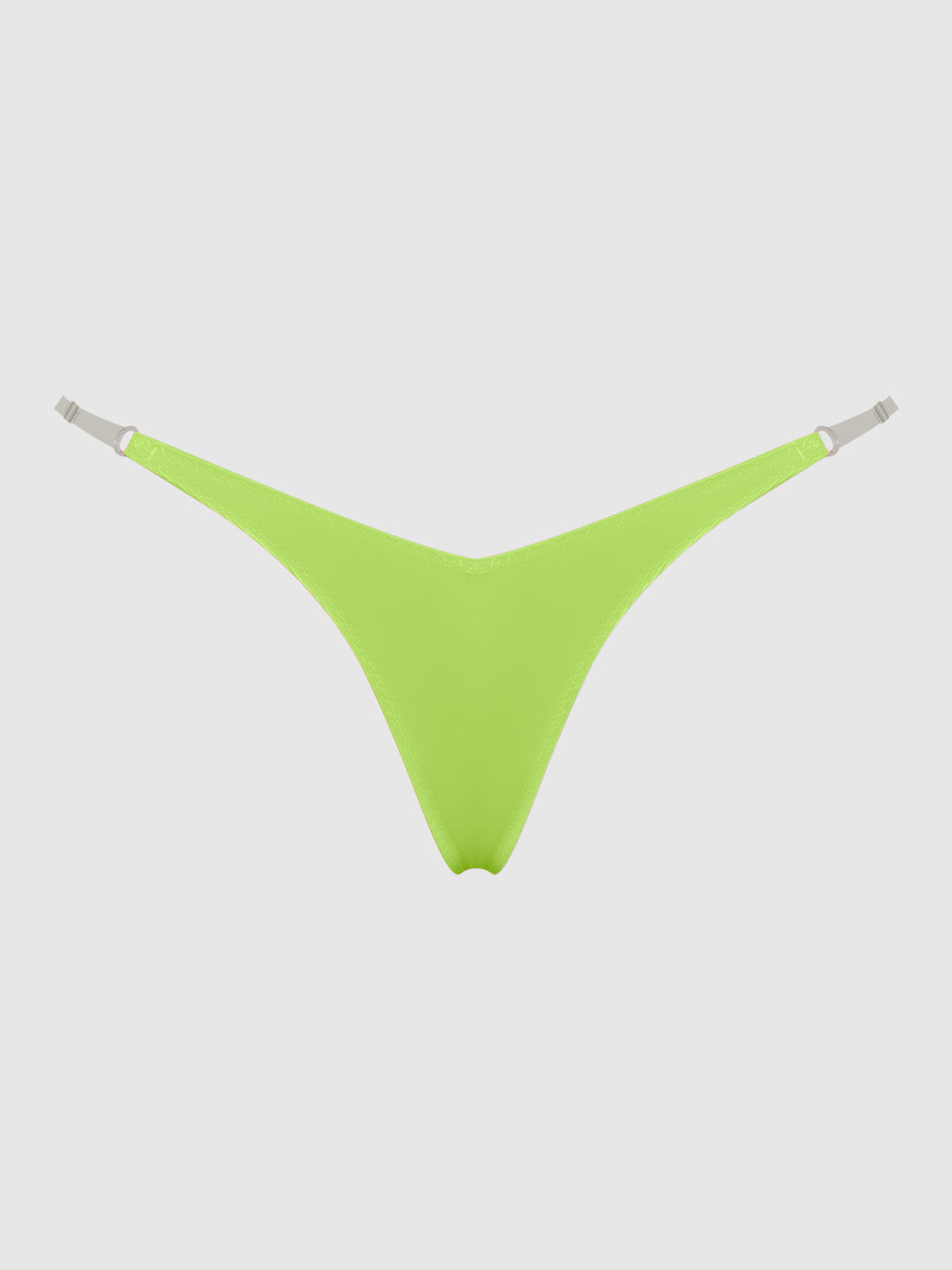Krystal Clear Strap Thong Lime