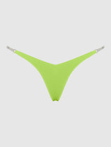 Krystal Clear Strap Thong Lime