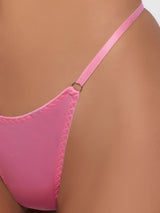 House of Desire Krystal Rhinestone Net Back G-String Bubblegum Pink