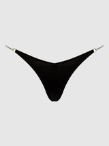 Krystal Rhinestone Side G-String Black