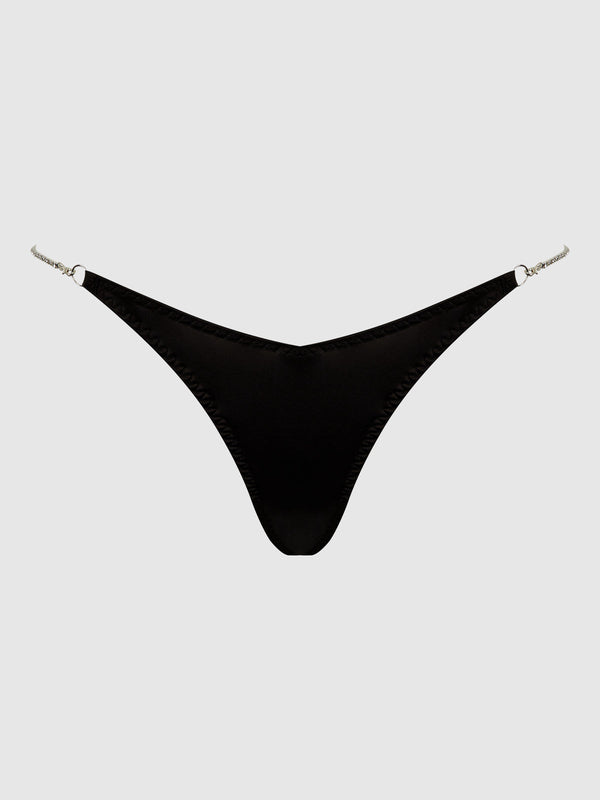 House of Desire Krystal Rhinestone Side G-String Black