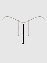 Krystal Rhinestone Side G-String Black