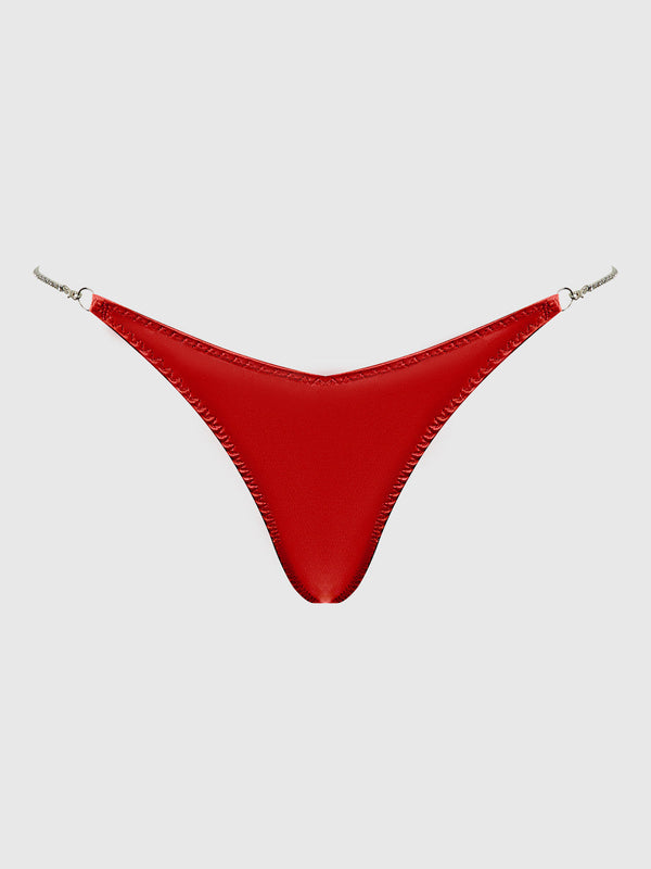 House of Desire Krystal Rhinestone Side G-String Red