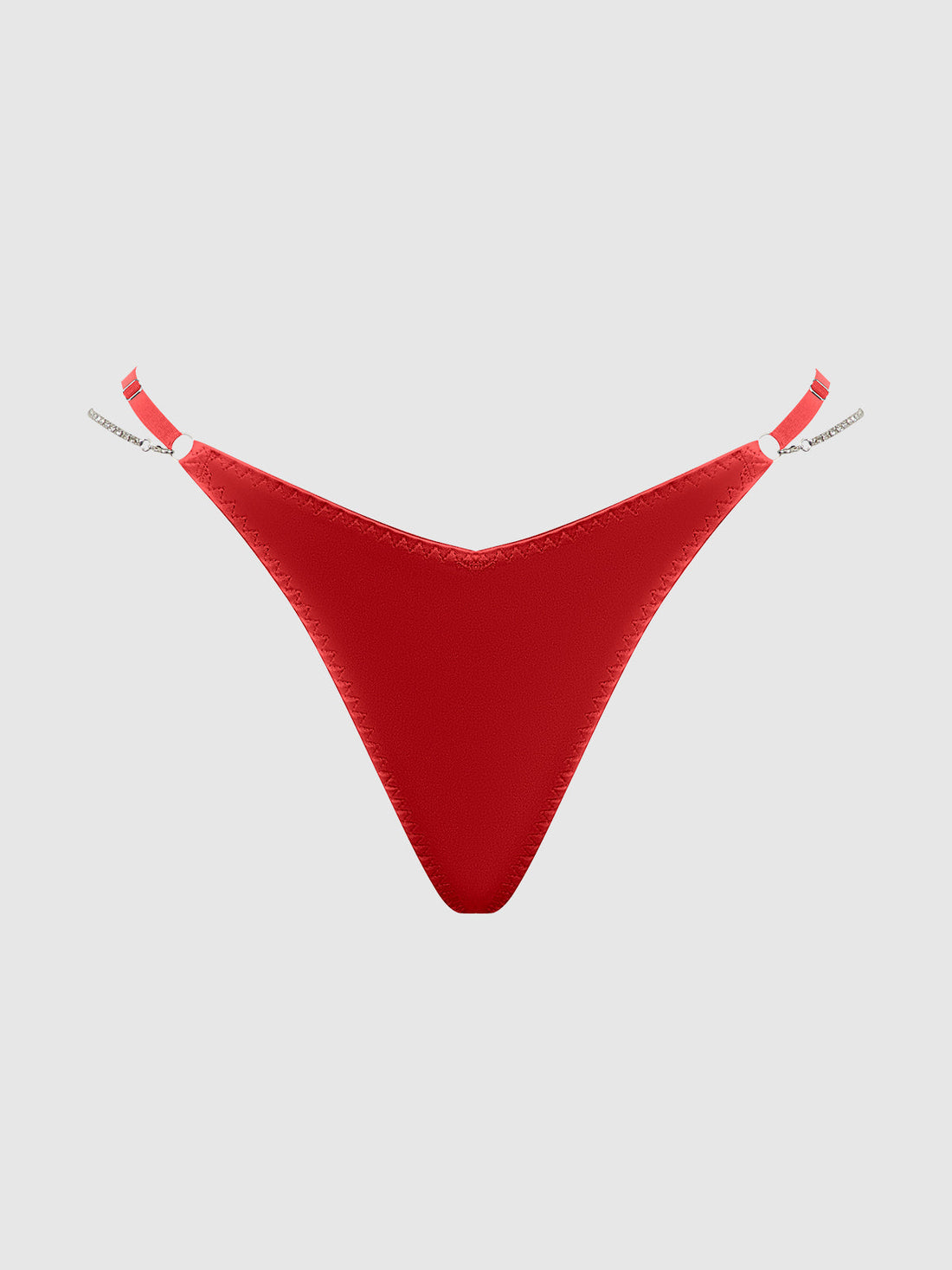 Krystal Rhinestone & Side Slider Thong Red