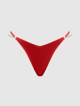 Krystal Rhinestone & Side Slider Thong Red