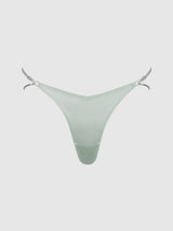 Krystal Rhinestone & Slider Thong Aqua