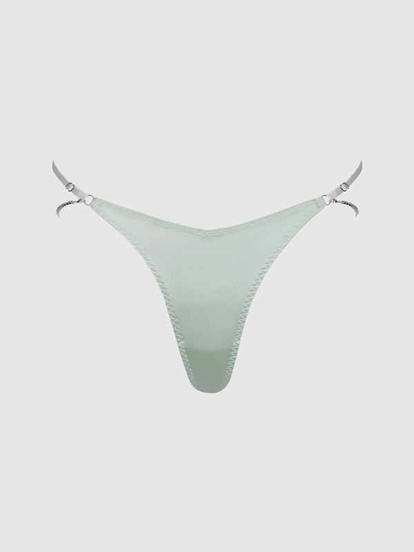 House of Desire Krystal Rhinestone & Slider Thong Aqua