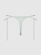 Krystal Rhinestone & Slider Thong Aqua