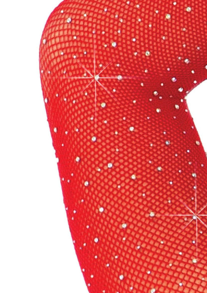 Leg Avenue Rhinestone Bodysuit - One Size - Red