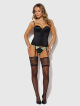 House of Desire Lara Liquid Satin & Lace Strapless Corset Set