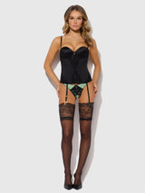 House of Desire Lara Liquid Satin & Lace Strapless Corset Set