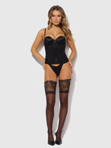 House of Desire Lara Liquid Satin & Lace Strapless Corset Set