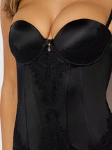 House of Desire Lara Liquid Satin & Lace Strapless Corset Set