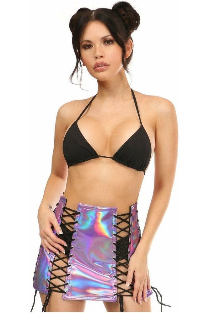 Daisy Corsets Lavender Holo Lace-Up Skirt