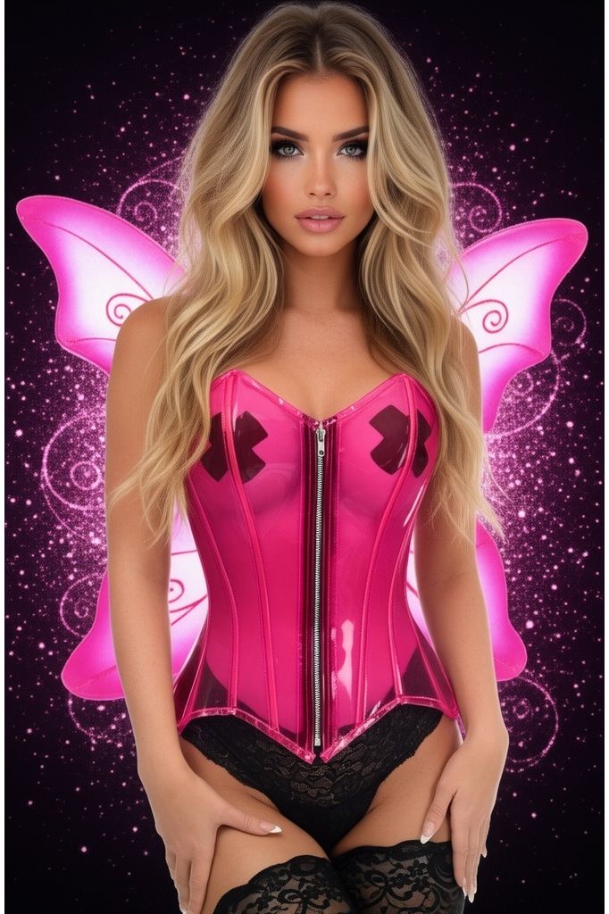 Daisy Corsets Lavish 2 PC Clear Pink Pixie Fairy Corset Costume