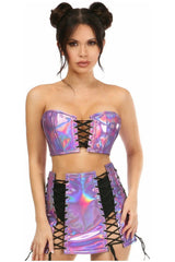 Daisy Corsets Lavish 2 PC Holo Bustier & Skirt Set