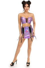 Daisy Corsets Lavish 2 PC Holo Bustier & Skirt Set