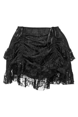 Daisy Corsets Lavish 2 PC Lt Pink Brocade Corset & Black Lace Skirt Set