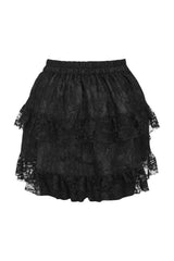 Daisy Corsets Lavish 2 PC Lt Pink Brocade Corset & Black Lace Skirt Set