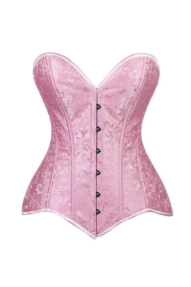 Daisy Corsets Lavish 2 PC Lt Pink Brocade Corset & Black Lace Skirt Set