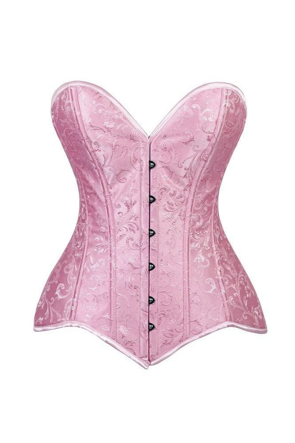 Daisy Corsets Lavish 2 PC Lt Pink Brocade Corset & Black Lace Skirt Set