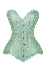 Lavish 2 PC Mint Green Brocade Corset & Denim Skirt Set - Daisy Corsets
