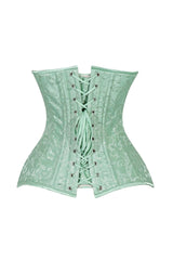 Lavish 2 PC Mint Green Brocade Corset & Denim Skirt Set - Daisy Corsets