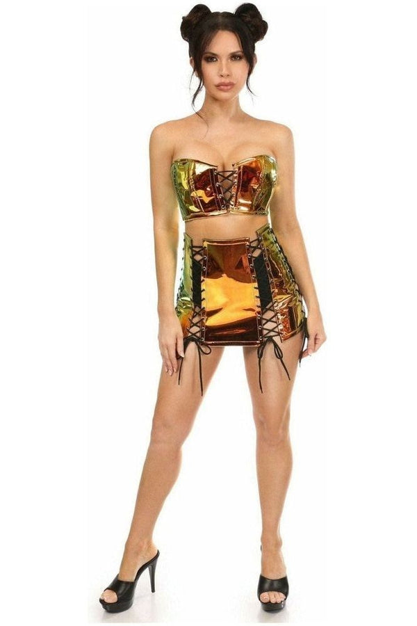 Daisy Corsets Lavish 2 PC Sunset Holo Bustier & Skirt Set