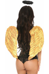 Lavish 3 PC Golden Gothic Angel Corset Costume - Daisy Corsets