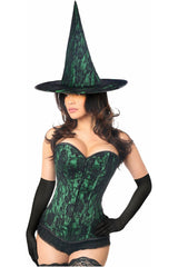 Lavish 3 PC Spellbound Green Lace Witch Corset Costume - Daisy Corsets