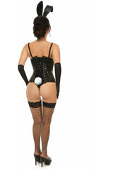 Lavish 4 PC Black Vinyl Bunny Corset Costume - Daisy Corsets