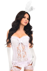 Lavish 4 PC White Bunny Bustier Corset Costume - Daisy Corsets
