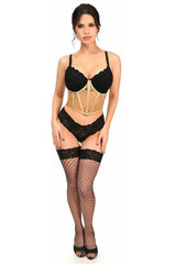 Daisy Lavish Beige Sheer Lace Underwire Waist Cincher Corset