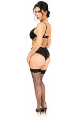 Daisy Lavish Beige Sheer Lace Underwire Waist Cincher Corset